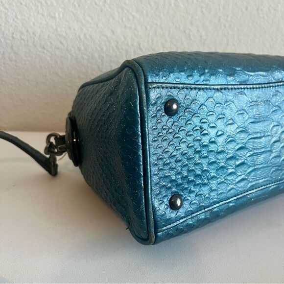 COACH Navy Blue Glitter Bennet Satchel Rogue Swagger Crossbody Bag 36657 - Picture 4 of 9